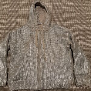 Zara Metallic Zip Cardigan Sweater